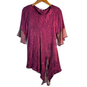 Spencer Alexis Rose Pink Victorian Boho Whimsical Fairy Core Blouse Size Small